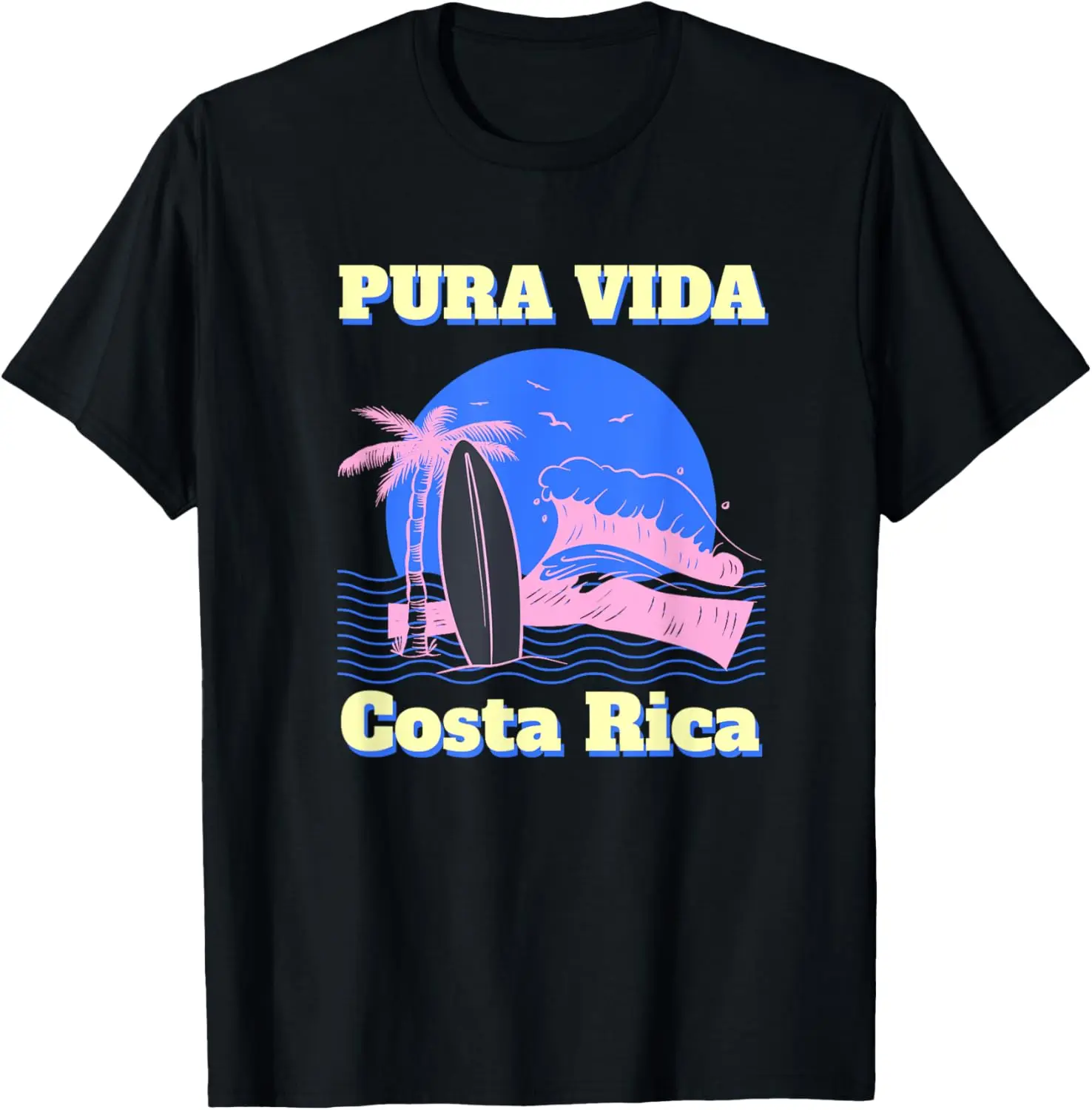 Vintage 80's Beach Scene Pura Vida Costa Rica T-Shirt