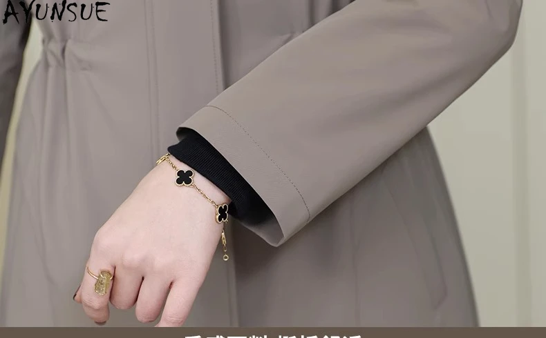 เสื้อโค้ทขนมิงค์ AYUNSUE สำหรับผู้หญิง เสื้อผ้าฤดูหนาว คอขนมิงค์แท้ เสื้อพาร์กาความยาวปานกลาง ปี 2025 เสื้อโค้ทขนสัตว์แท้ เสื้อโค้ทผู้หญิง