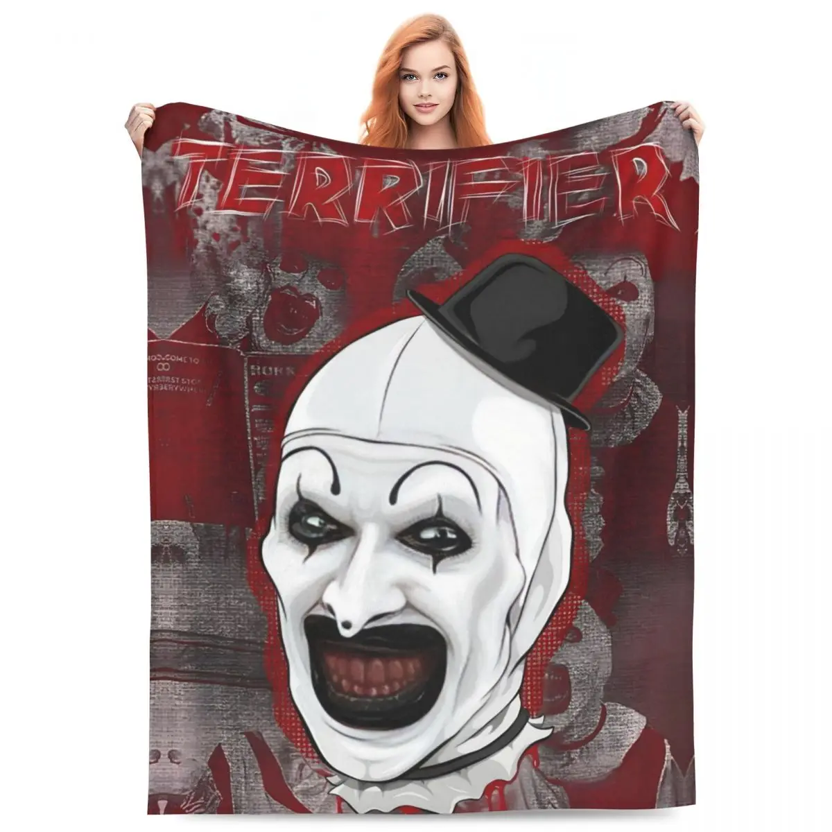 Custom T-Terrifiers Horror Movie Blankets Warm Flannel Throw Blanket for Bedding Couch Quilt