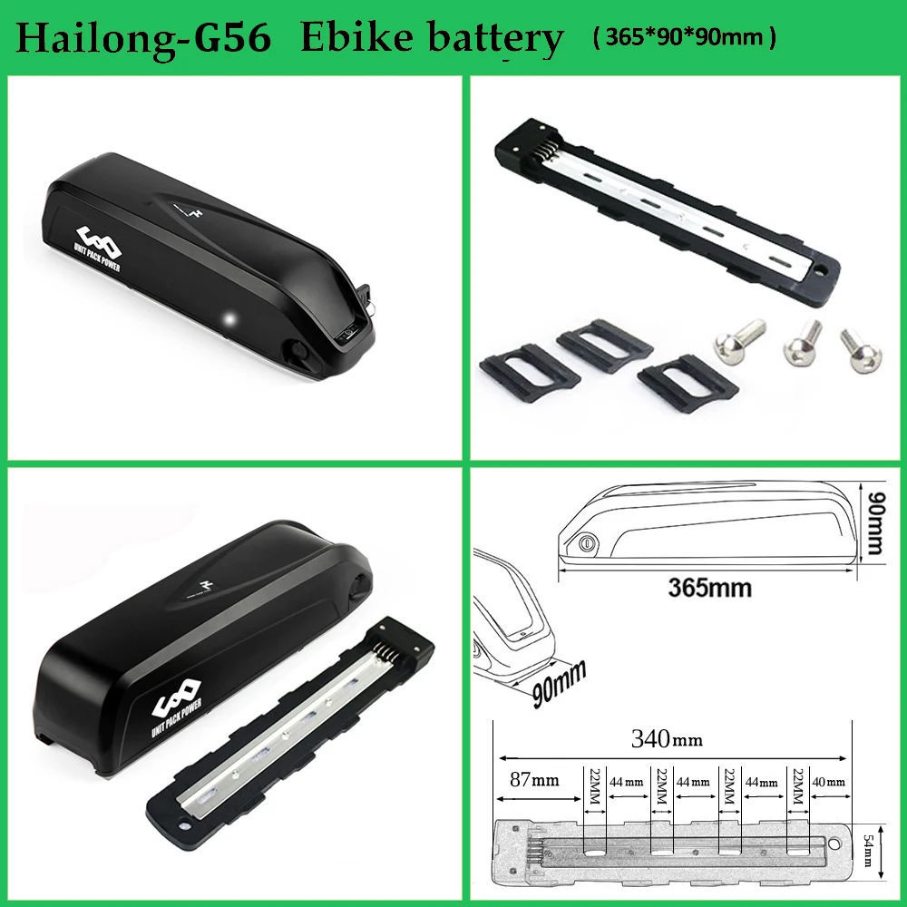 21700 Hailong G56 G70 EBike Battery 48V 19.2Ah 36V 24Ah 52V 14.4Ah Electric Bicycle Battery for Bafang250W 500W 750W 1000W 1500W