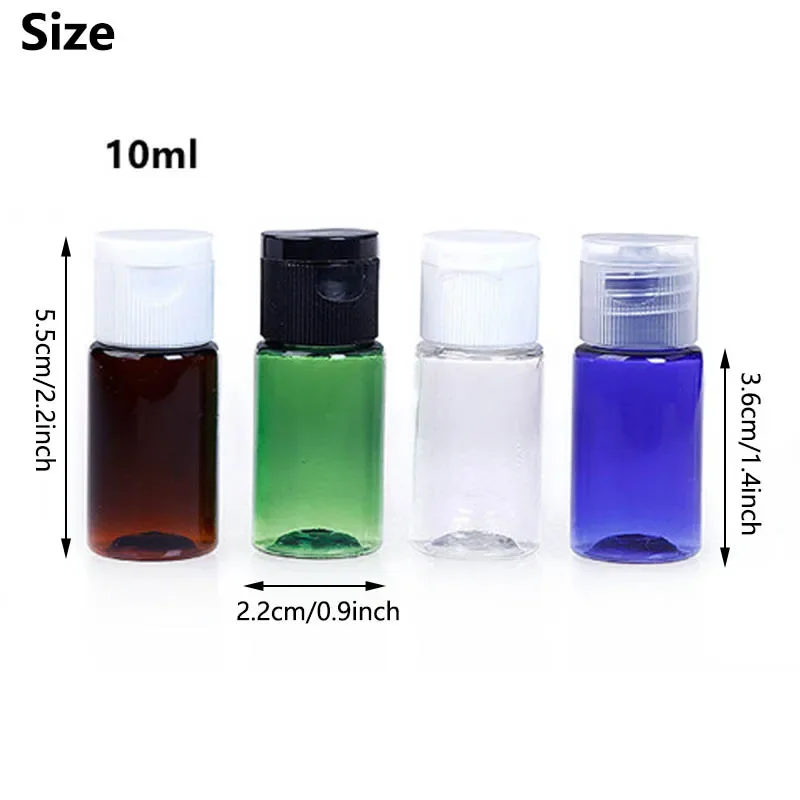 20Pcs 10Ml Plastic Clear Flessen Met Flip Caps Lege Pet Cosmetische Parfum Containers Draagbare Makeup Tools Reizen Accessoires