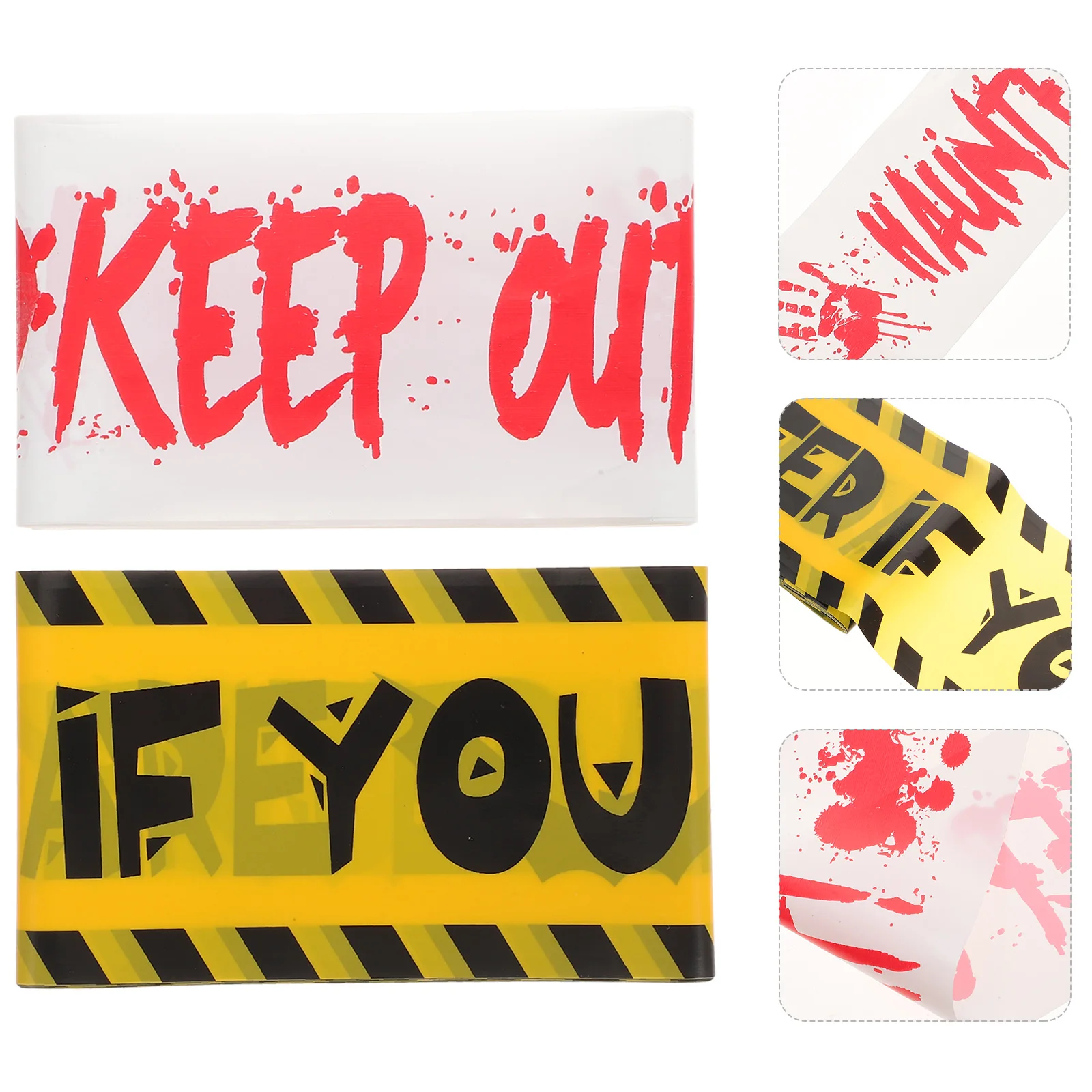 

2pcs Warning Tapes Pe Isolation Barricade For Party Decorations Spooky Party Supplies Fright Caution Tape Decor Halloween