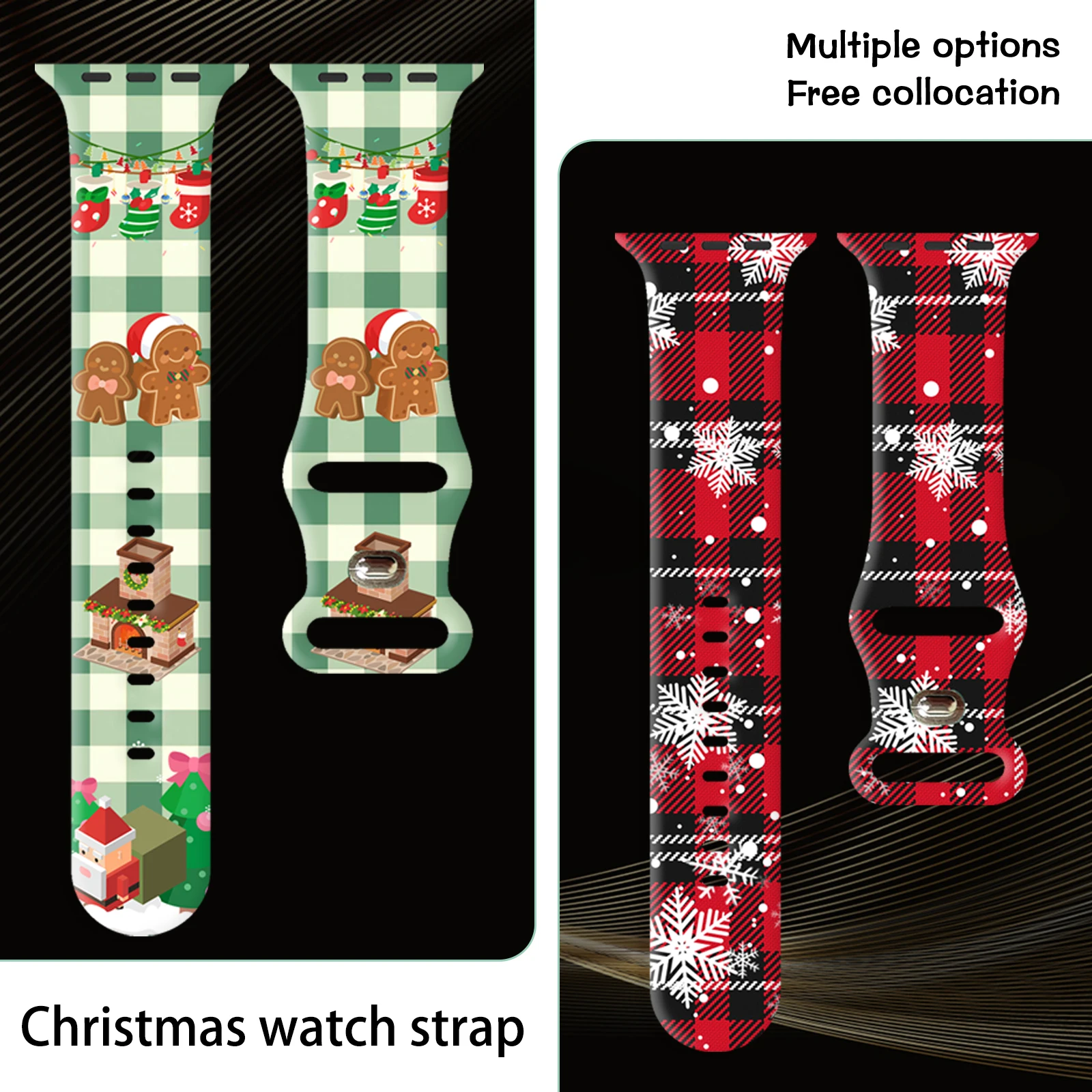 Romantic Christmas， for Apple watch band, for 38/40/41/42/44/45/49MM, for Apple watch straps