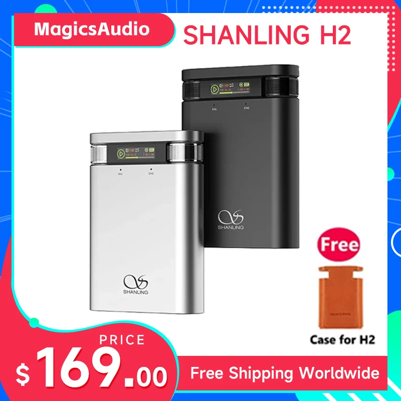SHANLING H2 przenośny wzmacniacz słuchawki z Bluetooth Audio USB DAC AMP Hi-Res CS43198 chip LDAC PCM384 DSD256 lokalne odtwarzanie