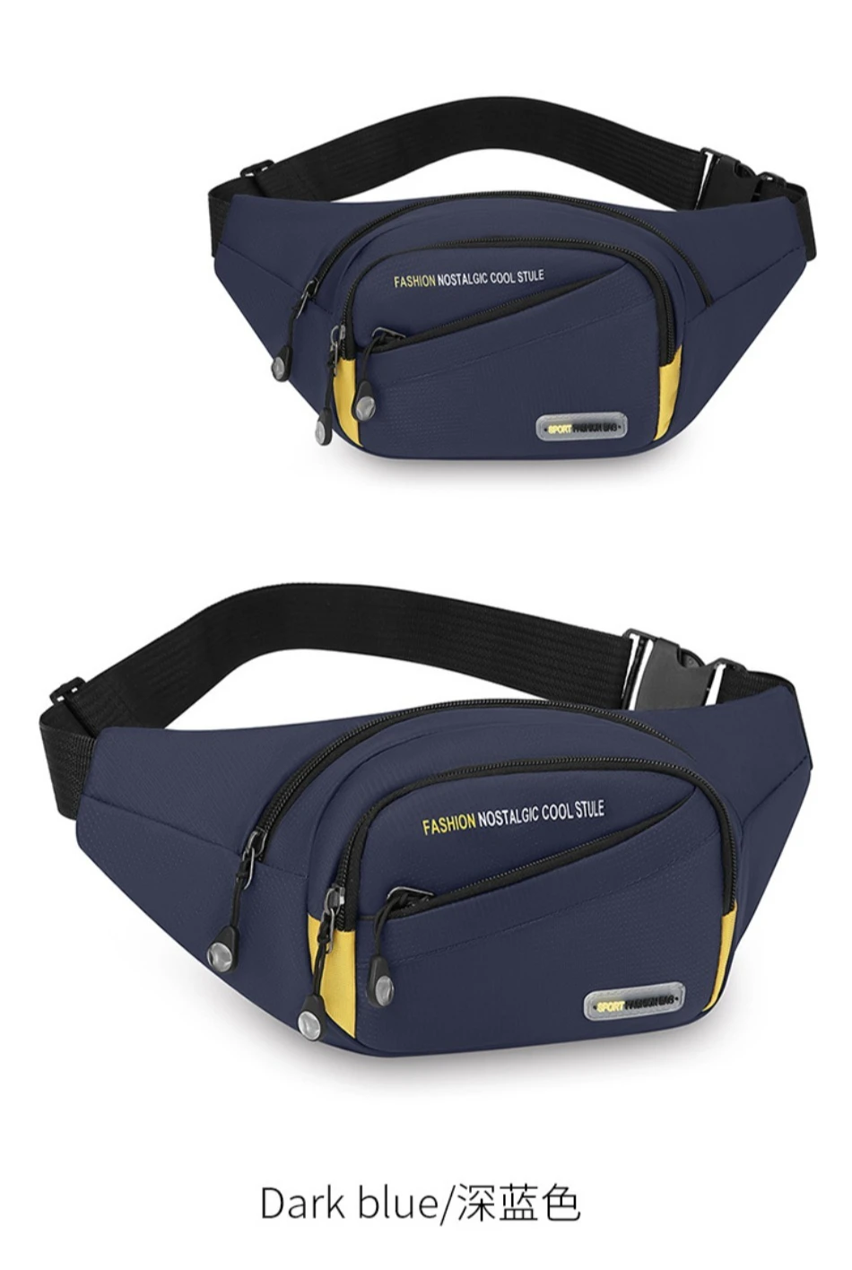 Multifunktionale Outdoor-Sport-Hüfttasche für Herren, große Kapazität, mehrschichtige Umhängetasche, verdickte modische Brusttasche – Detail 17