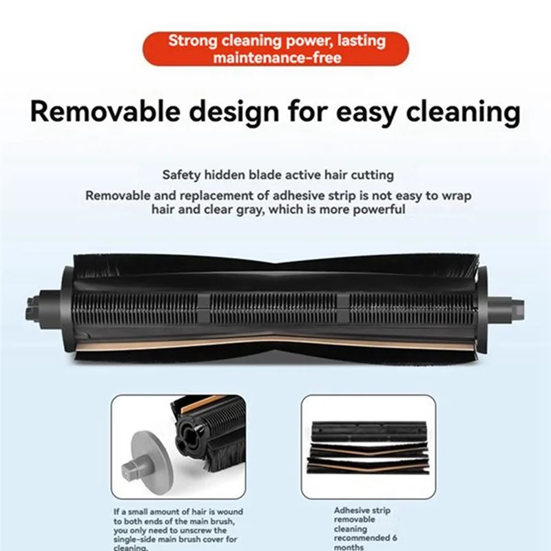 

Roller Brush Scrape Strip Kit For Dreame X20 Pro/X20 Max/X10/X20/M40/M30S MOVA E30/P50 Pro Ultra Vaccum Attachment