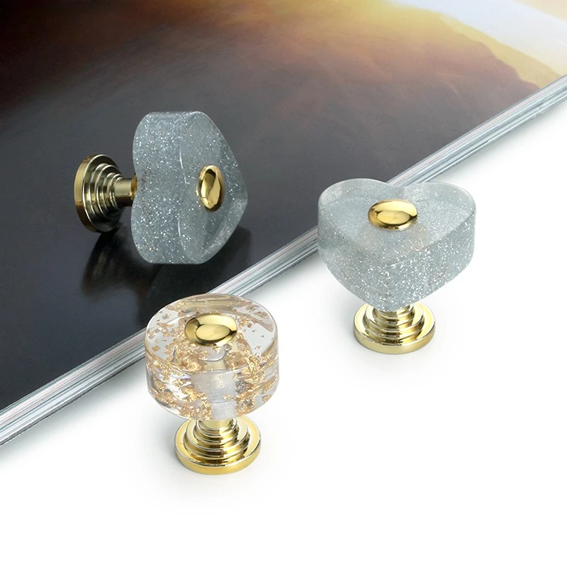 Acrylic pull handle for cabinet, bedside table, cabinet door - plastic handle, glass, aluminum alloy, single-hole pull handle
