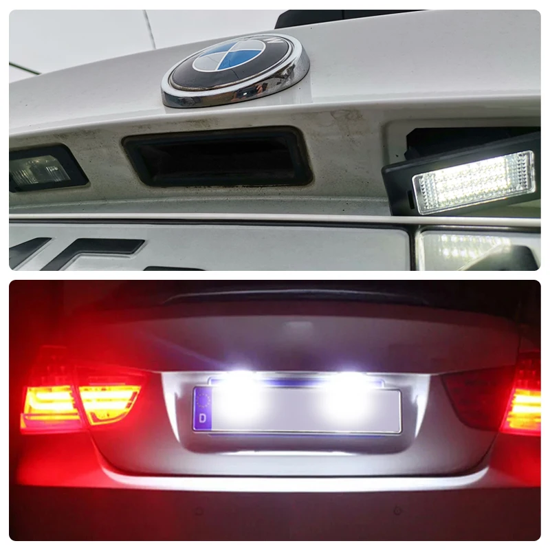 Dla BMW E92 E93 F30 F31 F45 E39 E39 E60 F10 F11 E70 F80 E84 E82 F22 E90 E91 E61 X1 X3 X5 X6 M3 biały numer LED oświetlenie tablicy rejestracyjnej