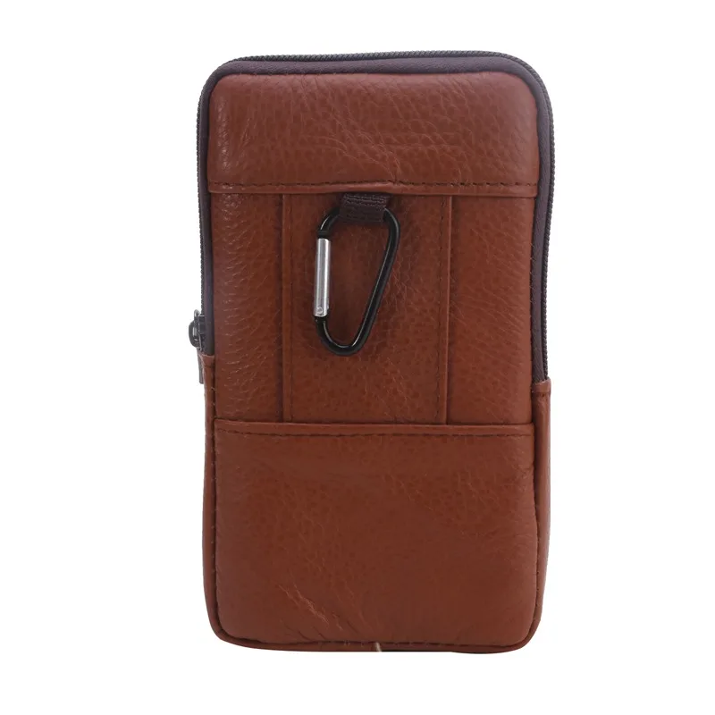 Cartera de cuero PU de dos/tres pisos, riñonera de viaje Retro para hombre, riñonera con cremallera y cerrojo, riñonera sencilla para exteriores para hombre
