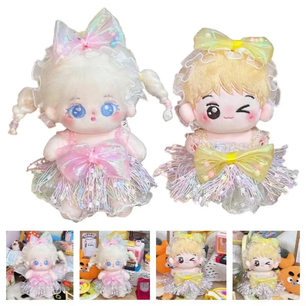 

Dress Up 10cm Cotton Doll Clothes Crawling Suit Replacement Outfit Star Doll Jumpsuits Kawaii Pink Yellow Dress