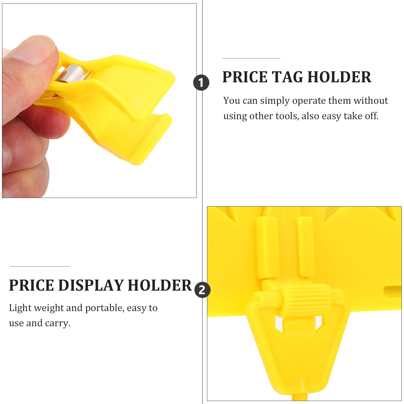 

2 Pcs Price Tag Assorted Basket Label Clips Sign Stand Holders Display for Retail Plastic Easy to Remove