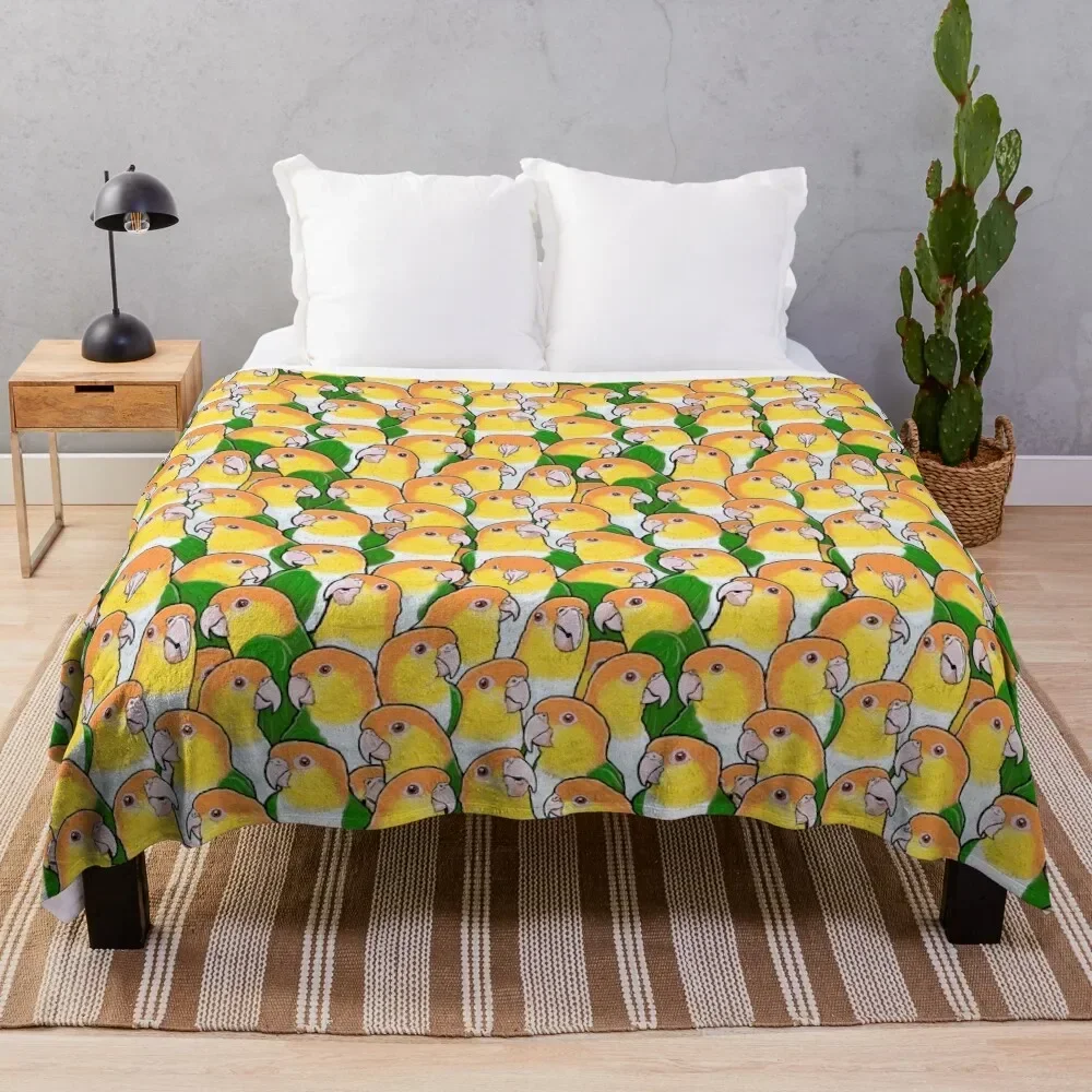 White-bellied Caique Parrots Throw Blanket For Sofa Thin Cute Plaid christmas decoration Furrys Blankets