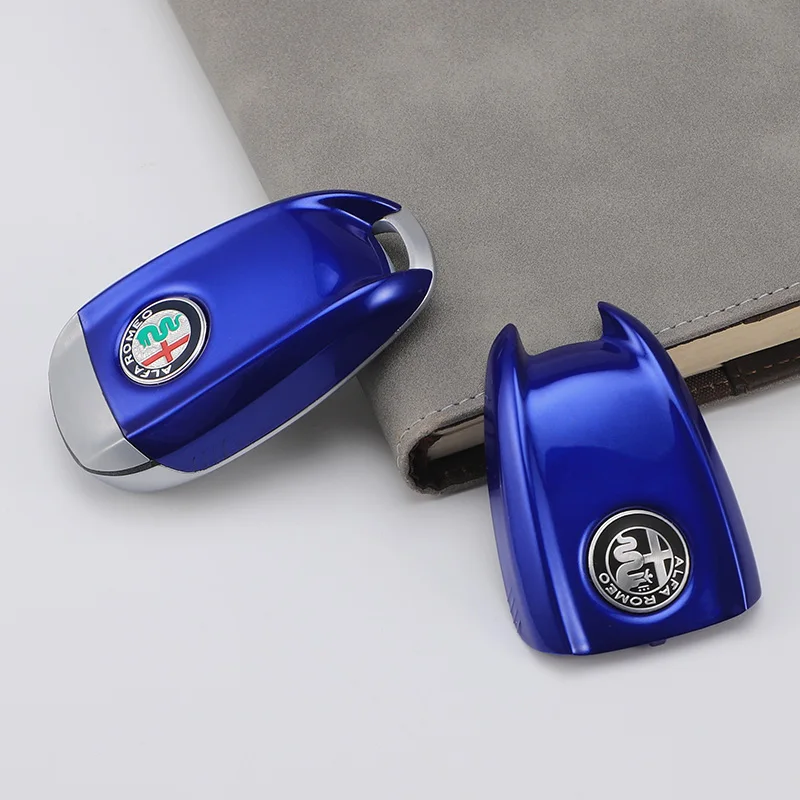 Funda de repuesto para llave con logotipo de coche, estilo de fibra de carbono para Alfa Romeo Giulia Stelvio Tonale