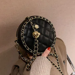 Senior Bag Women's New Fashion Designer Luxury Crossbody  Diamond Chain Small Round Bag Messenger For Daily Female One Shoulder