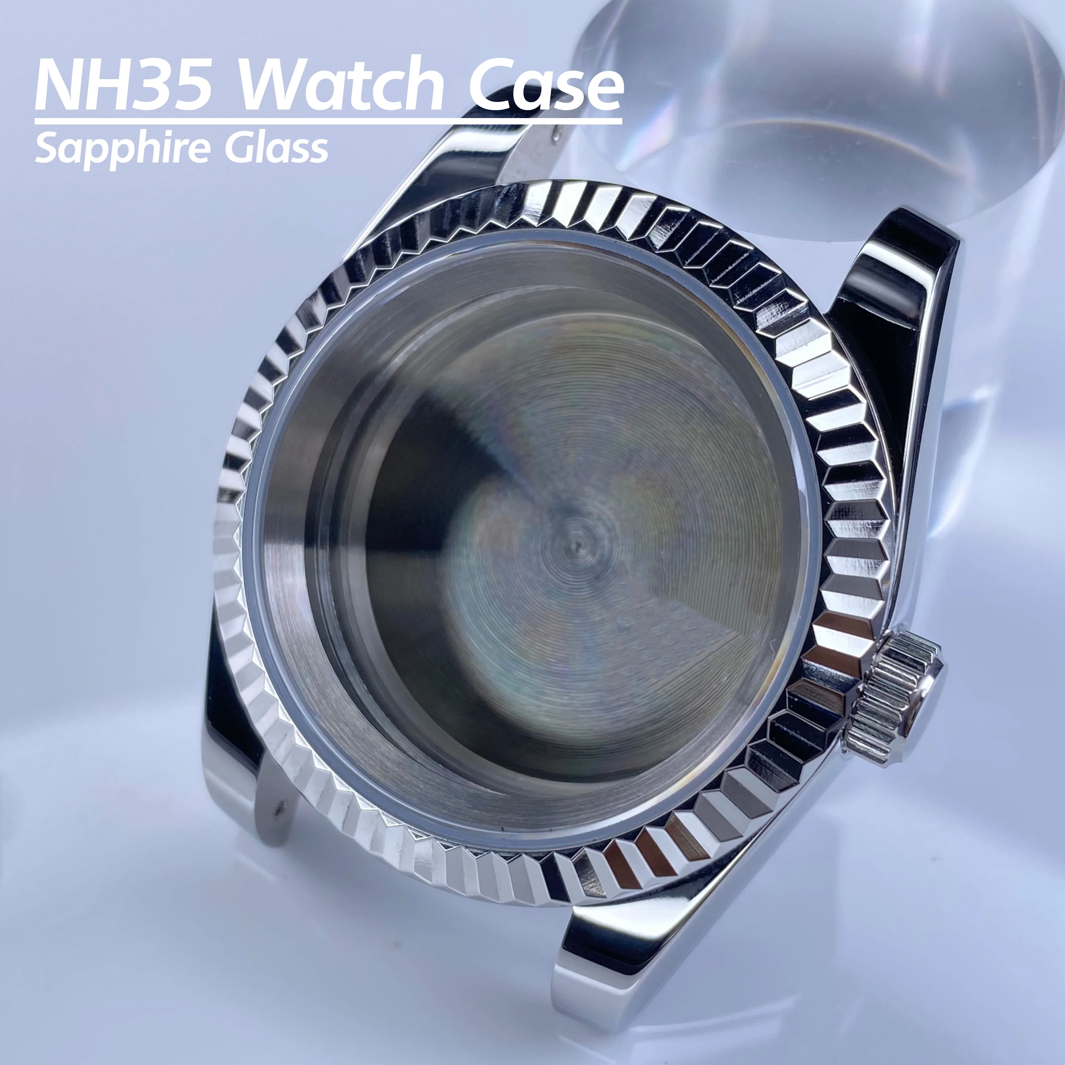 NH35 case 36mm/39mm Gear Bezel High Quality Sapphire Glass Stainless Steer case for NH34 NH35 NH36 Watch Case Movement