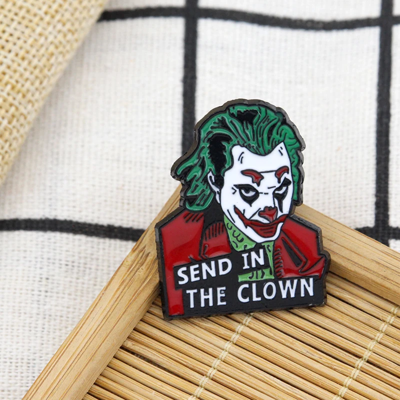 Horror Movies Joker Enamel Brooch Pin Halloween Clown Lapel Pins Backpack Women Fashion Jewellery Gifts Cartoon Badges