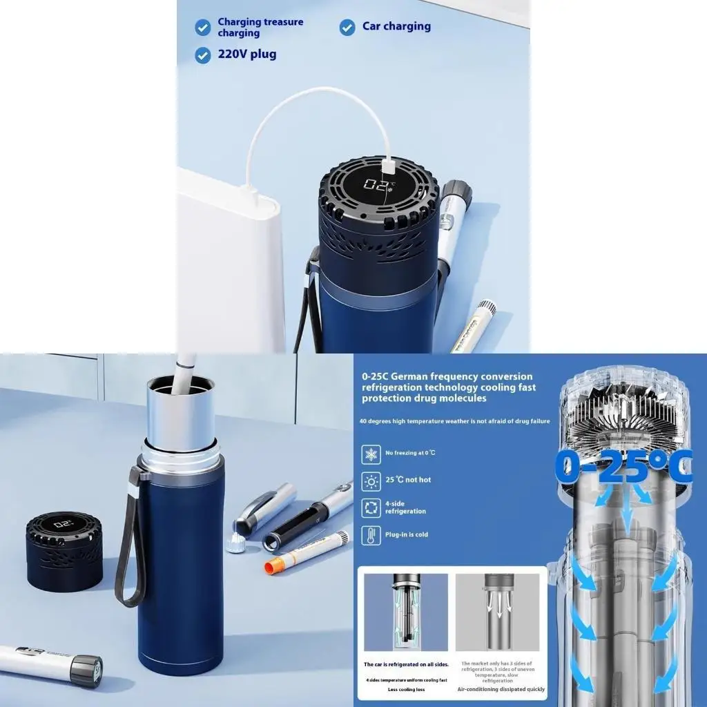 

Fridge with Digital Temperature Display Insulin Coolers Rechargeable