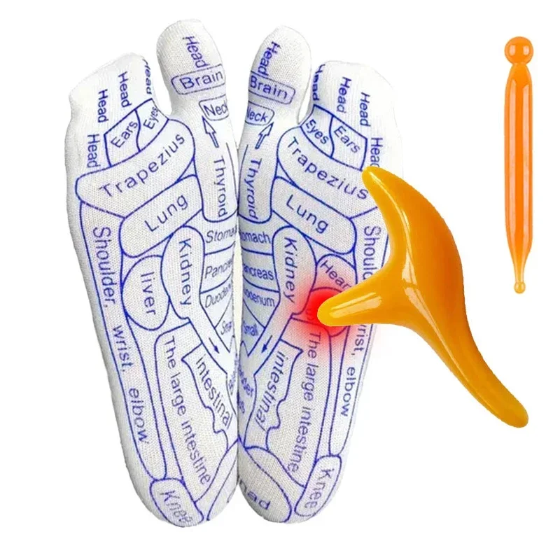 Calcetines para aliviar los pies cansados, masajeador de pies de acupresión, calcetines de reflexología, herramienta de masaje de acupuntura para pies, fisioterapia, cuidado de los pies