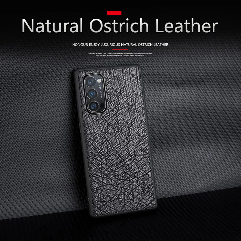 Genuine Leather Phone Case For OPPO Reno 7 SE 6 R17 R15 Pro Find X2 Lite Natural Luxury Cowhide Back Cover