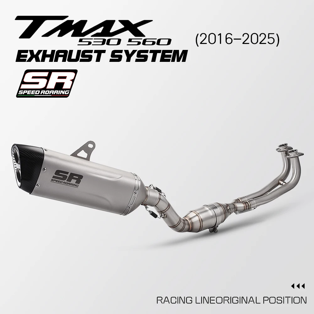 Per Yamaha T-max T MAX 500 530 560 tmax530 Tmax560 2016 2017 2018 - 2025 Moto Sistema Completo di Scarico Fuga marmitta Tubo