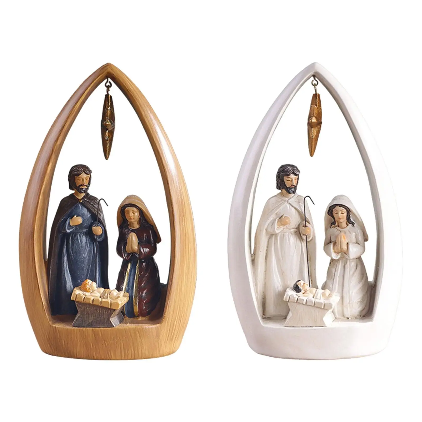 Nativity Scene Figurine Religious Gift Christmas Desktop Statue for Holiday