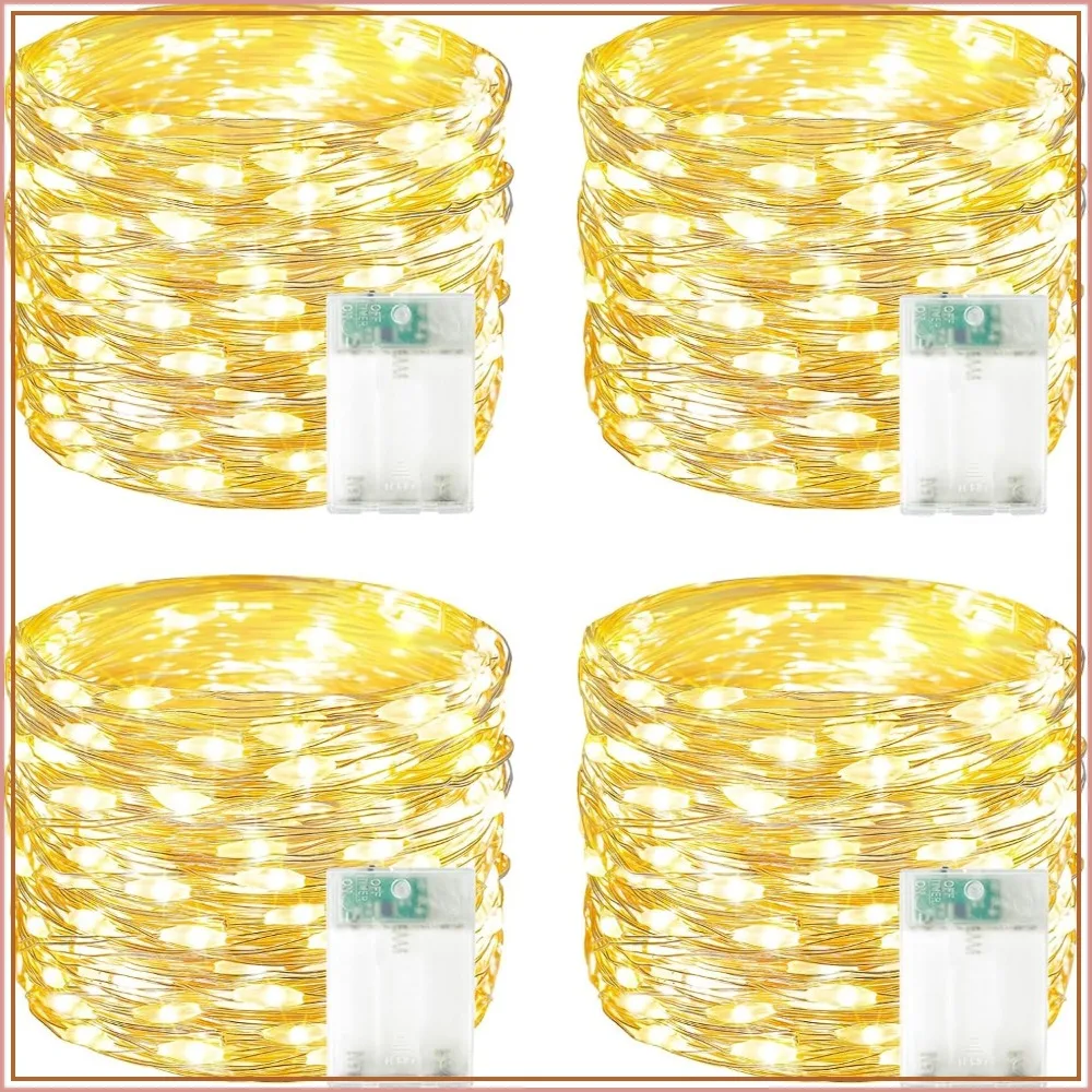 60 LED Fairy Lights Battery Operated with Timer, 20FT Cuttable Copper Wire, Waterproof for Indoor/Outdoor Decor
