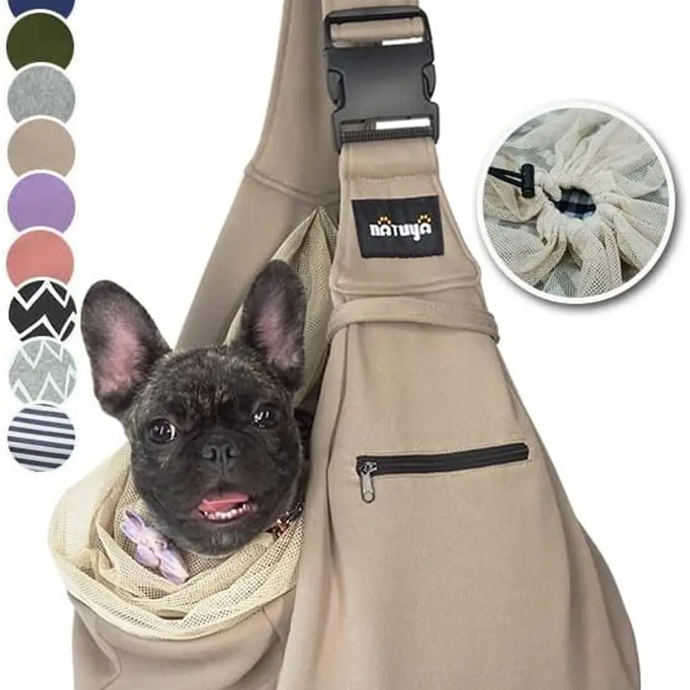 

Переноска-переноска для собак - слинг для собак с сетчатой сумкой для переноски собак, кошек - сумка для домашних животных без рук - сетка с пряжкой, карманная сумка для домашних животных (хаки)