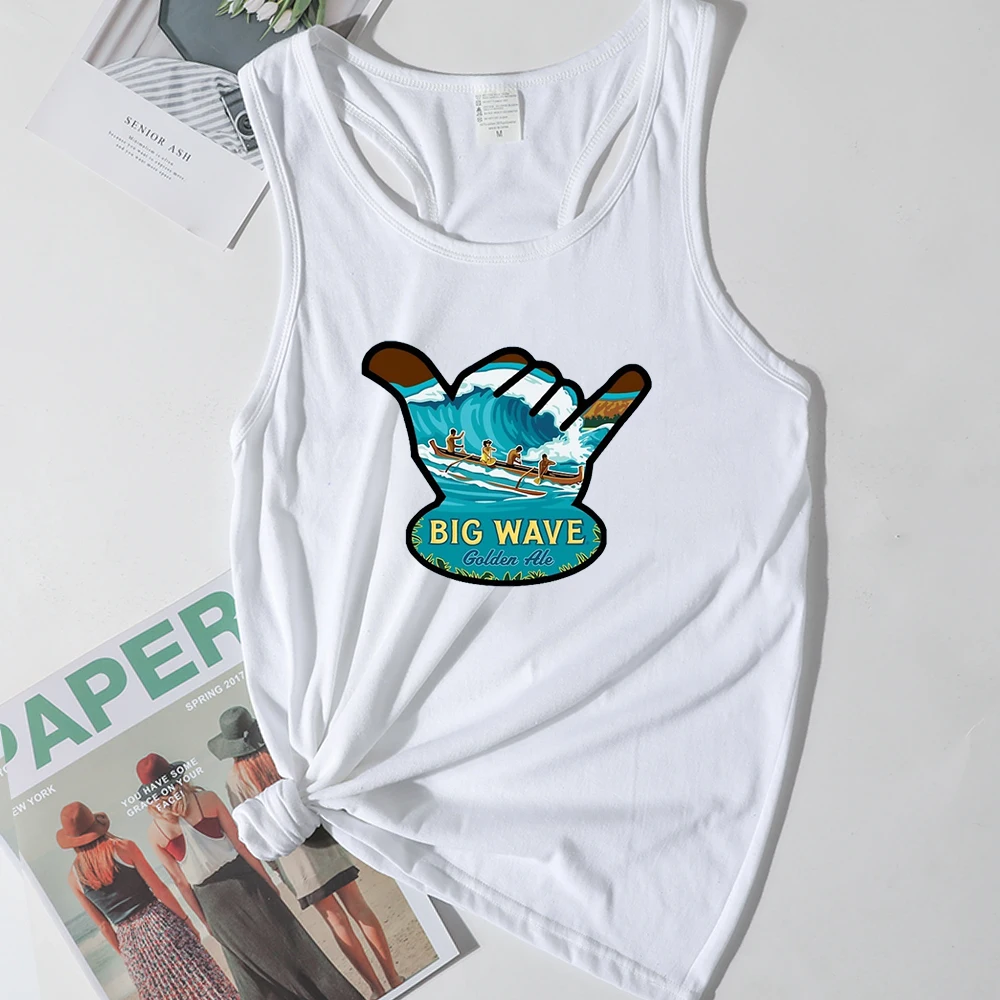 

Hawaii Tops Women Sea Swimming Summer Fashion Classic Clothing 2022 Hawaii Beach Tank Top Girls Print Vintage M
