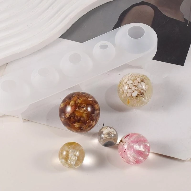 20, 25, 30, 35, 40 мм, 5-полая сферическая форма для смолы, круглый шар, смоляная форма, силиконовая форма для изготовления ювелирных изделий