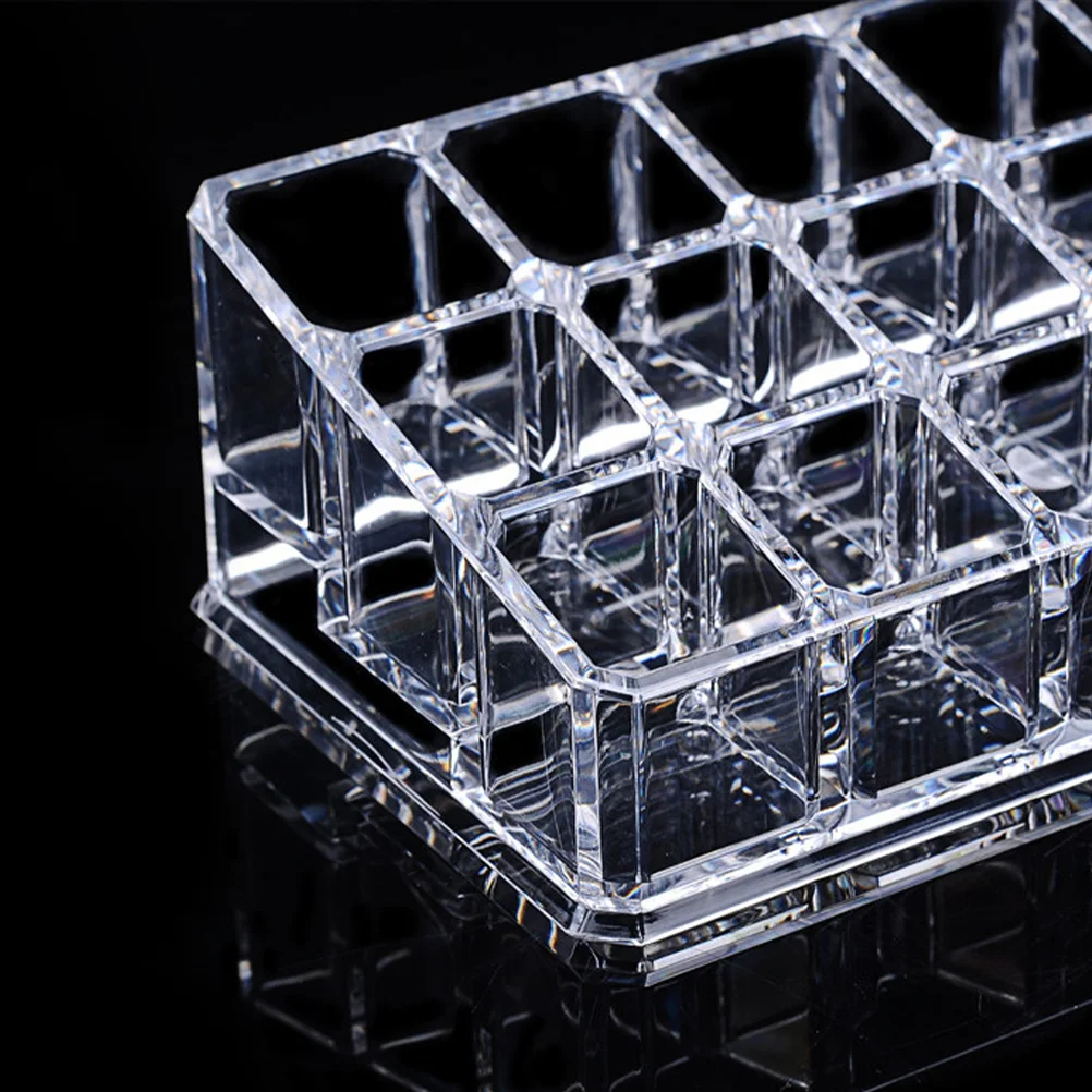 

18 Grid Transparent Lipsticks Storage Rack Premium Desktop Makeup Organizer Ideal for Cosmetics Lip Gloss Perfume Essential Oil