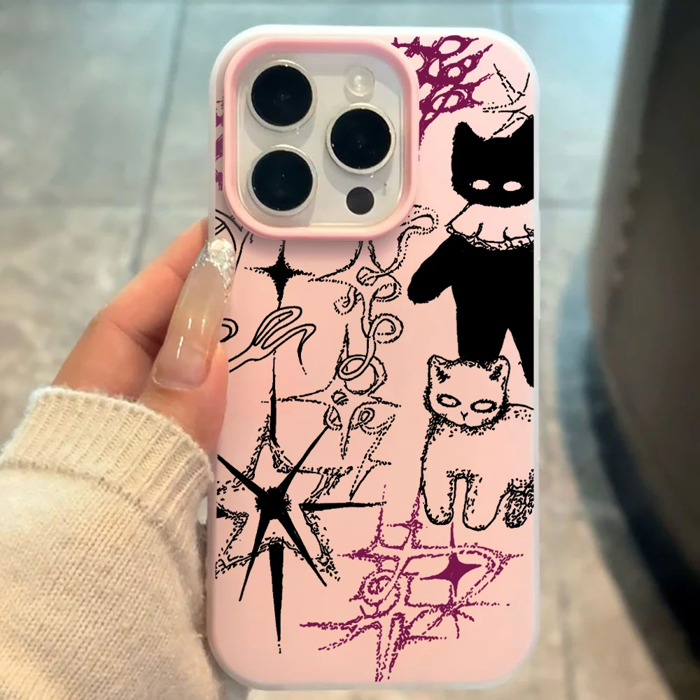 Für Samsung Galaxy S21 S26 S25 S24 S23 S22 Ultra Plus FE Hülle Koreanische Graffiti-Katzen-Abdeckung Für A37 A36 A54 A55 A56 Staubdichte Schutzhülle – Detail 2