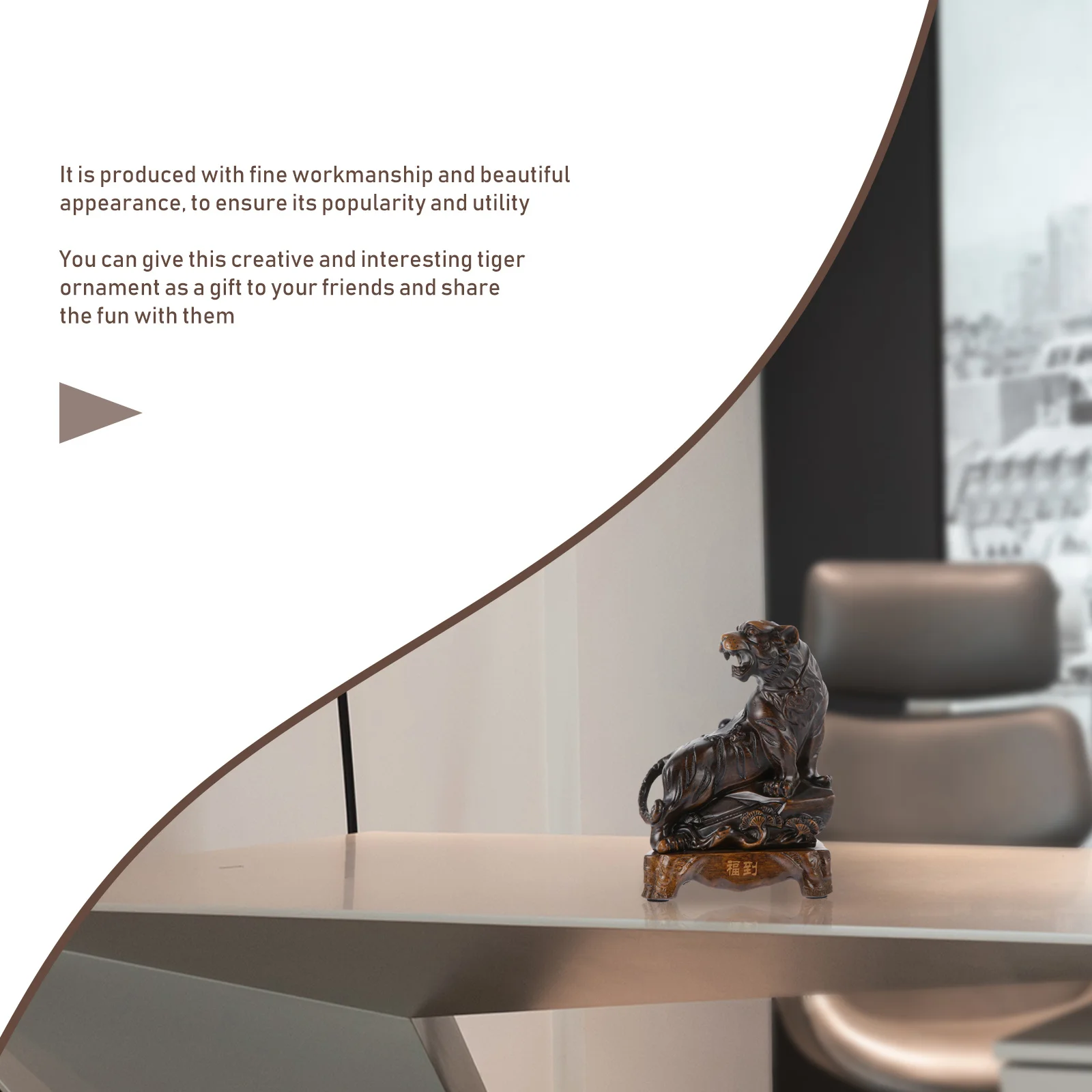 

Stylish Tiger Statue Small Decor Desktop Decorations Ornament Figurine Ornaments Artistic Fine Details