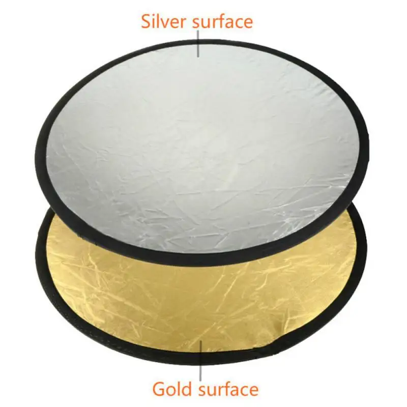 Camllite 60cm Reflector 2 In 1 Collapsible Silvery Golden Studio Camera Flash Photo Disc Diffuers Reflector Photography