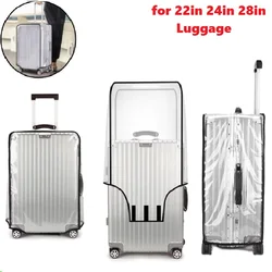 22/24/28in Luggage Cover Clear Dustproof Protector Cover Travel Suitcase Protector Cover Waterproof Trolley Case Suitcase Cover