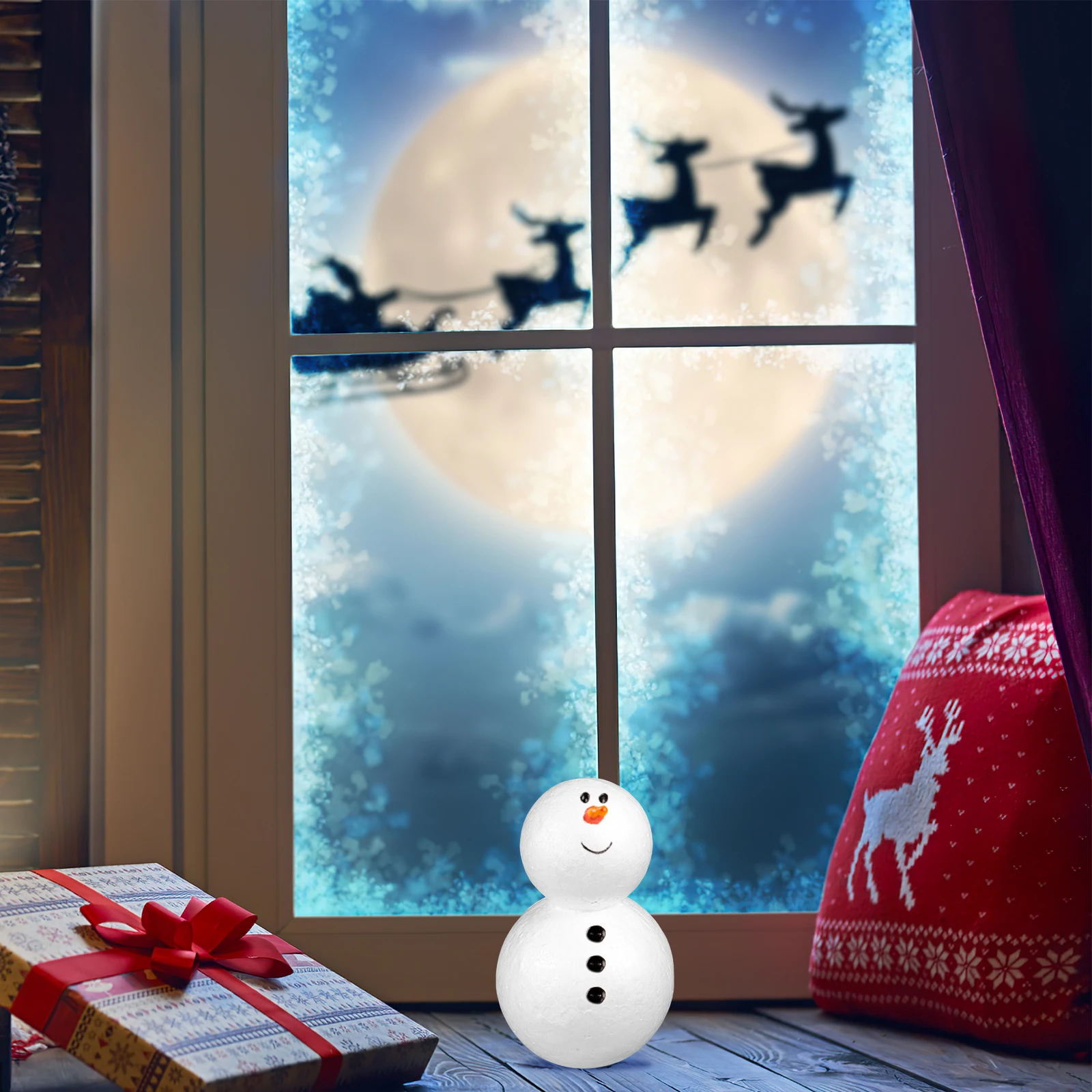 

Снеговик украшения комплект аксессуаров Diy ремесленный проект пенопласт материалы живопись Рождество на открытом воздухе