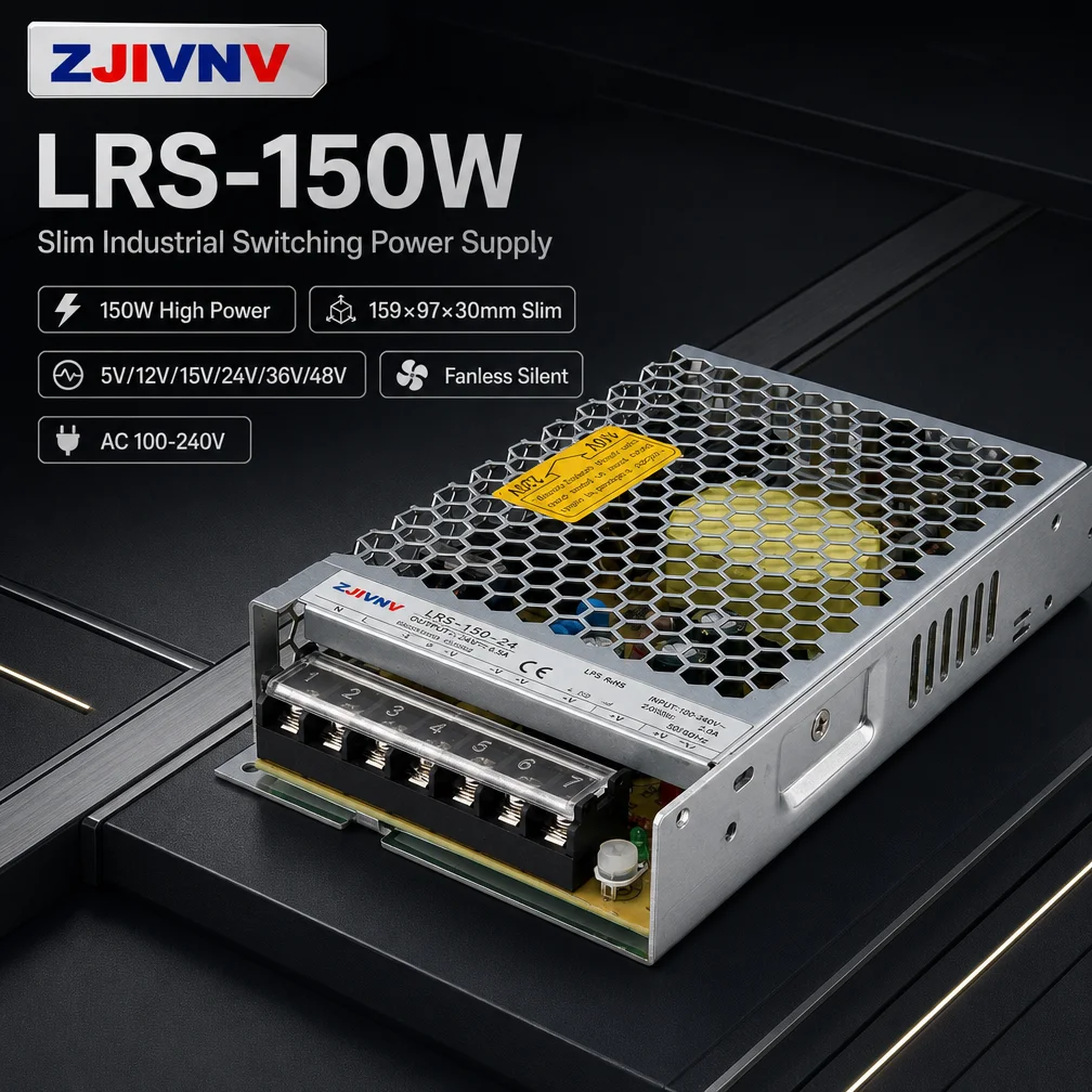 ZJIVNV 150W Slim Switching Power Supply LRS-150-12 LRS-150-24 12V 24V Regulated Power Source for CNC Security CCTV