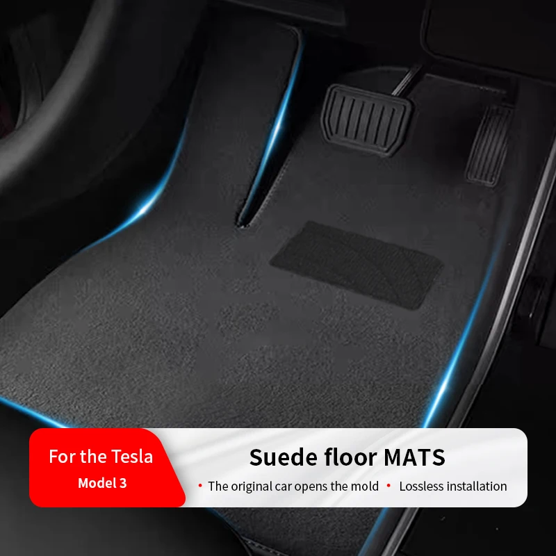 

Suitable for Tesla 2021-2023 Model 3 suede floor mats (including throttle reinforcement) car floor mats