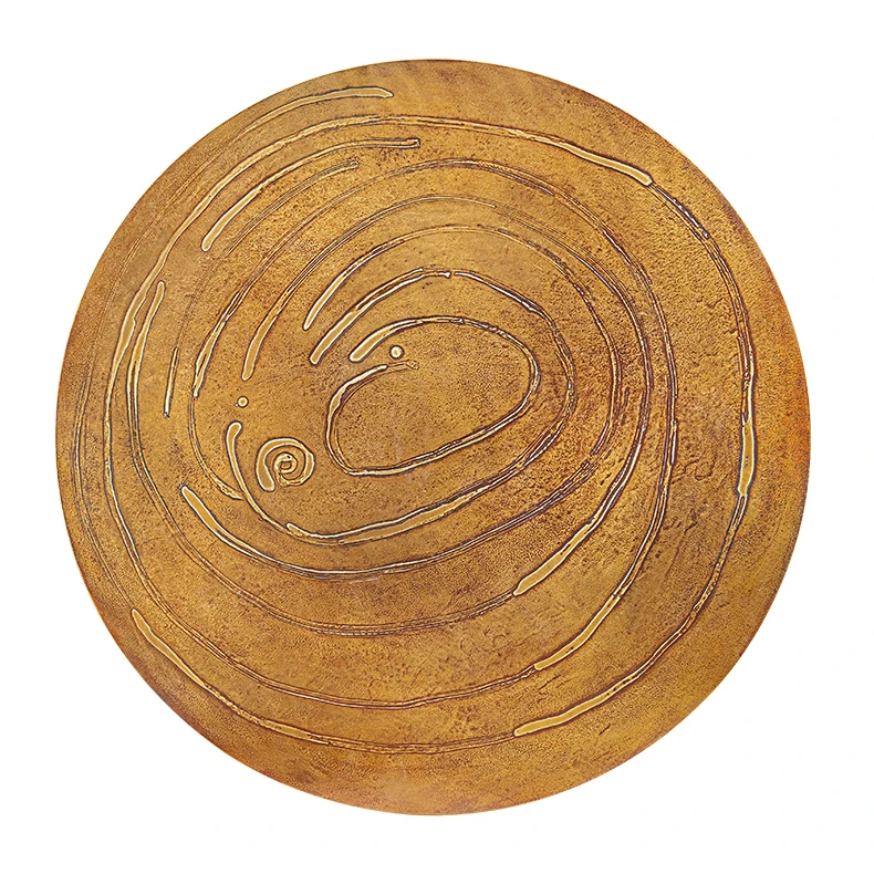 Tree Ring Coffee Table Metal Coffee Table For Living Room And Home Decoration Copper Round Hammered Coffee Table