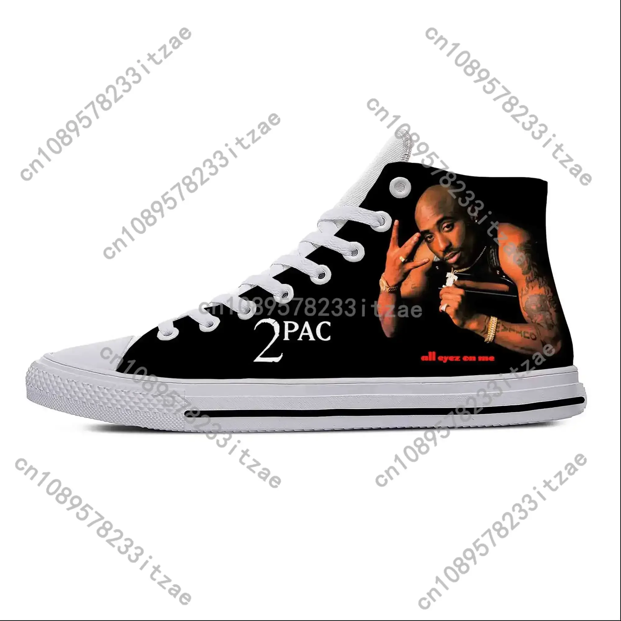 Hot Cool Summer Tupac Hip Hop Rap 2pac Casual Cloth Shoes High Top Lightweight Men Women Sneakers High Top Classic Board Shoes