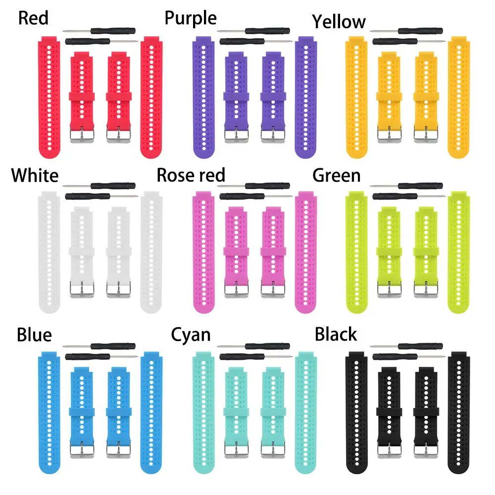 Classic Sport Soft Silicone Watch Band Replacement Bracelet Strap Wristbands For Garmin Forerunner 220/230/235/620/630/735