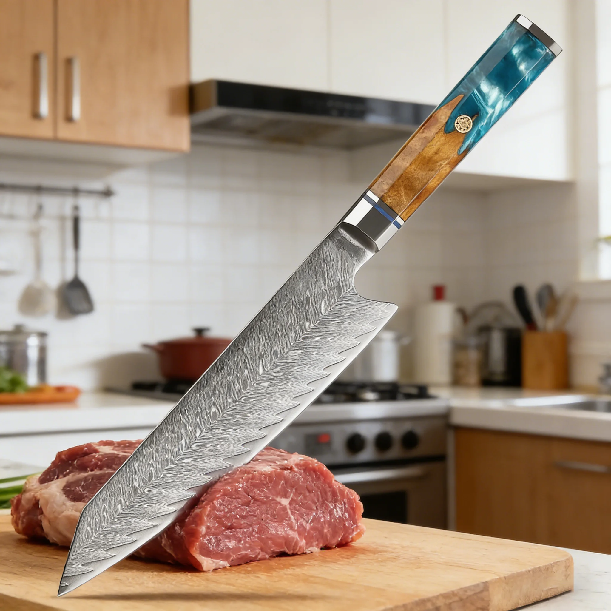 XITUO Professional Damascus Chef Kiritsuke Knife 8 Inch Japanese Chefs Kitchen Knife Vg10 67 Layers Damascus Steel Slicing Knive