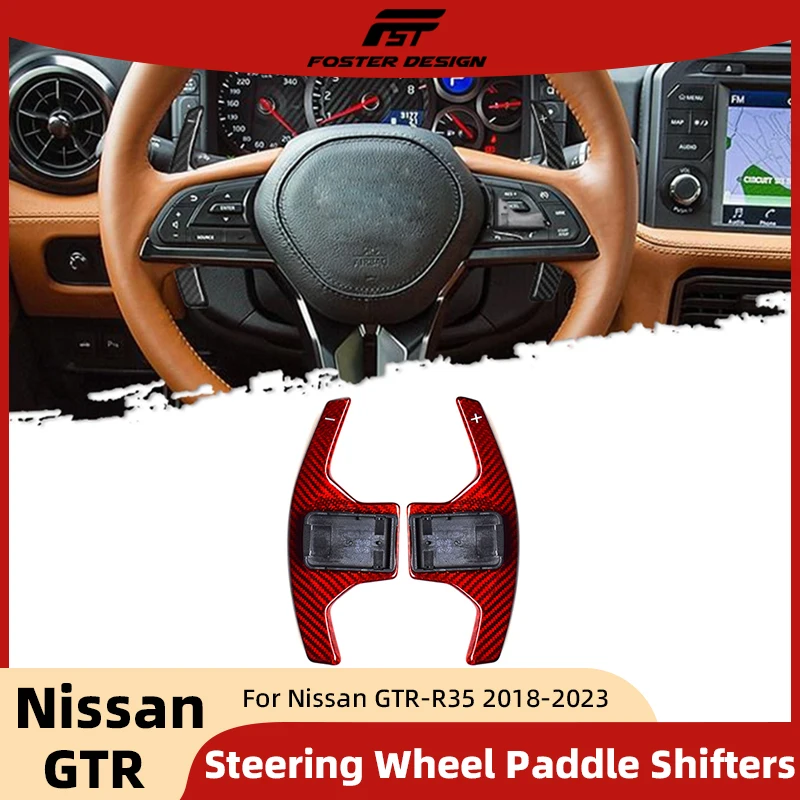 

Сухие переключатели рулевого колеса из углеродного волокна для Nissan GTR R35 2018-2023, расширенные аксессуары для переключателей рулевого колеса