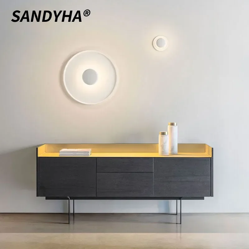 

SANDYHA Modern Halo Circular Wall Lamp Ceiling Lamp Apply To Bedroom Parlor Dining Table Home Decoration Light LED Lighting