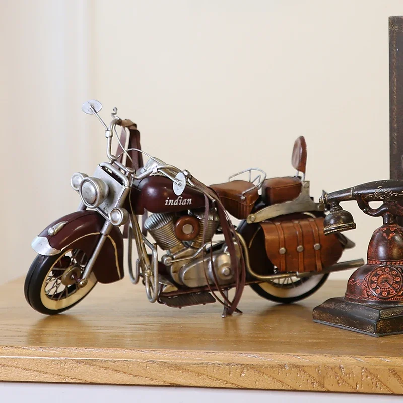 Retro old-fashioned, motorcycle ornaments creative shopping mall window craft decorations, decorations