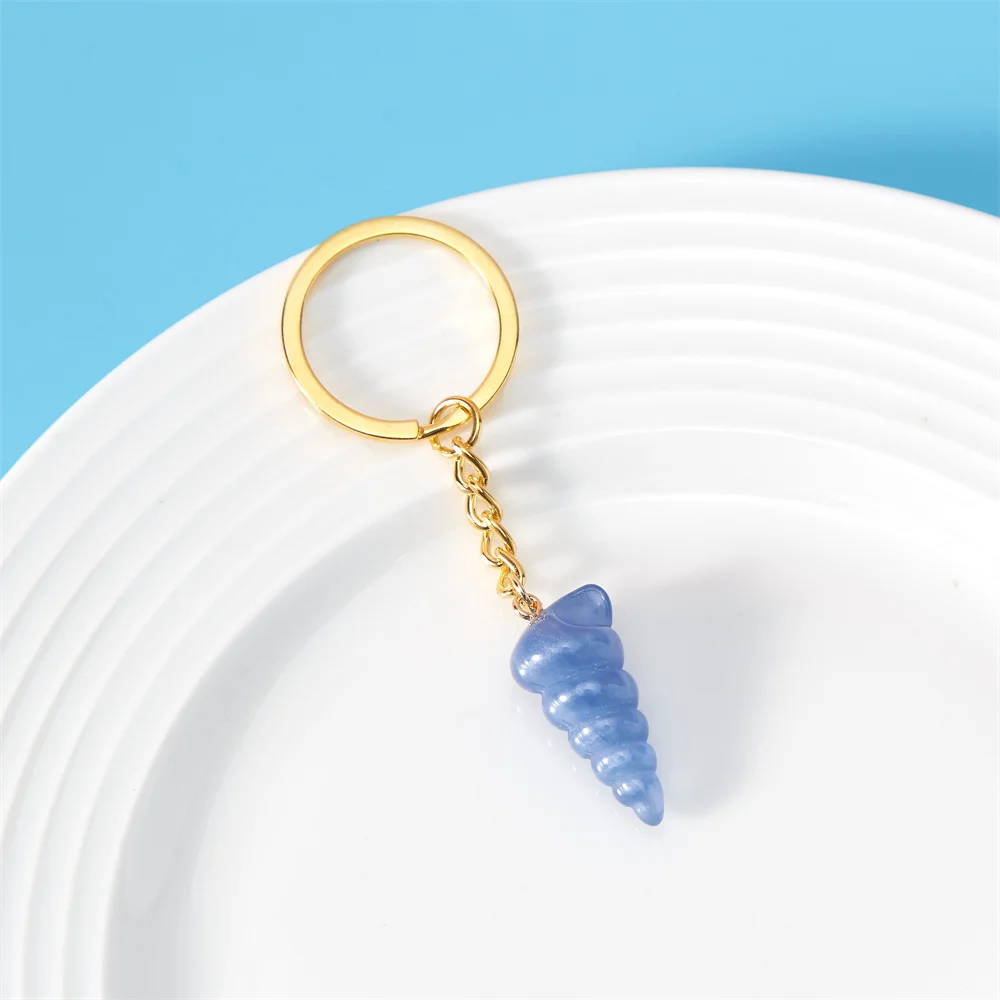 

Purple Crystal Conch Pendant Keychain 2025 New Stardew and The Valley Game Same Mermaid Pendant Chain Jewelry Gift for Boyfriend