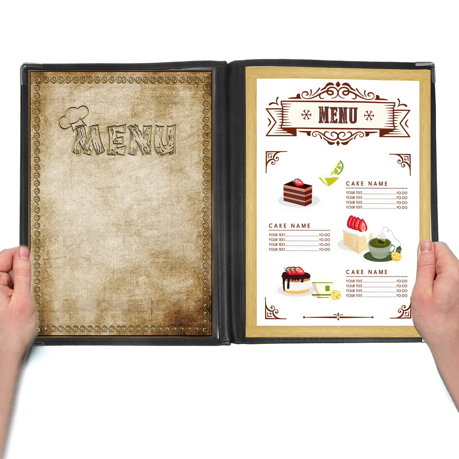 

1pc Holder Clear 6 Page 12 View Transparent Menu Folder For Restaurant Bar Wine List Durable Pvc Menu Cover Kitchen Bar