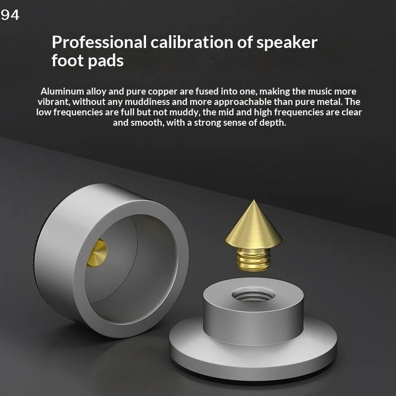 4Pcs Carbon Fiber Aluminum Alloy Speaker Foot Sole Professional Audio Speaker Foot Set Speaker Anti Slip Foot StrapNF stationer