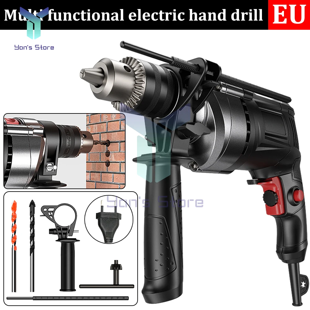 Broca Elétrica Multifunções, Broca de Impacto Poderosa, Martelo Elétrico, Velocidade Infinitamente Variável, Ferramentas Elétricas, AC 110V, 220V,