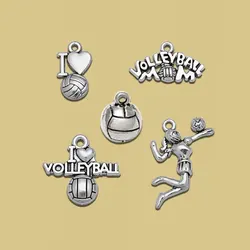 I Love Volleyball Mom Charms Sports Pendants For Diy Jewelry Making Finding Materials Supplies Accessories