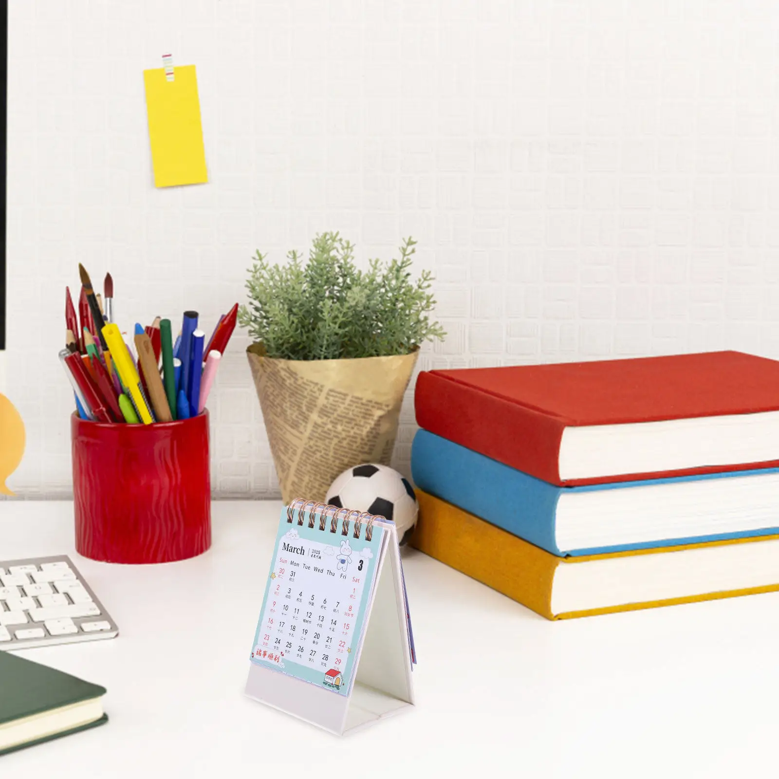 

2025 Small Desktop Calendar Flip Style Desk Calendar for Teachers Office Use Portable Date Tracker Aesthetic Workspace Decor
